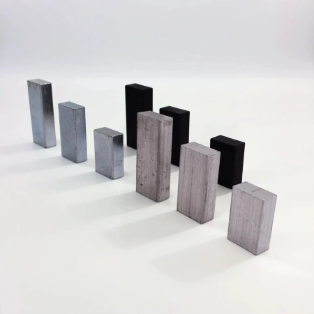 Набор тел равного объема (сталь, алюминий, пластик) бруски, 3 набора